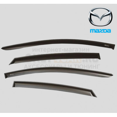 Дефлекторы окон Mazda 3 поколение BL  (2009-2013) (акрил) Vinguru