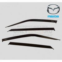 Дефлекторы окон Mazda 6 накладные поколение GG (2002-2008) Vinguru (материал акрил) 