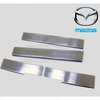 Накладки Mazda 3 поколение ВМ (2013-2016) на пороги (лист шлифованный) 